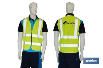 Gilet jaune de haute visibilité I Avec fermeture éclair I Plusieurs tailles disponibles - Cofan